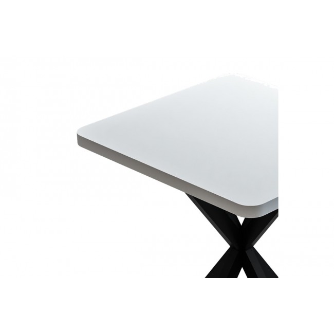 Τραπέζι "PRESTONE" σε λευκό/μαύρο χρώμα 70x70x75