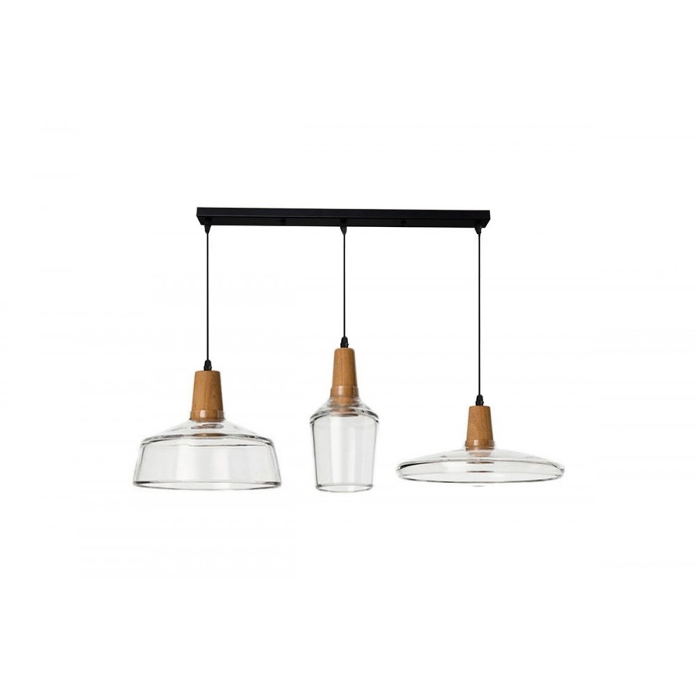 Φωτιστικό τρίφωτο "SOMELE" από μέταλλο/γυαλί διάφανο Φ73.8x23