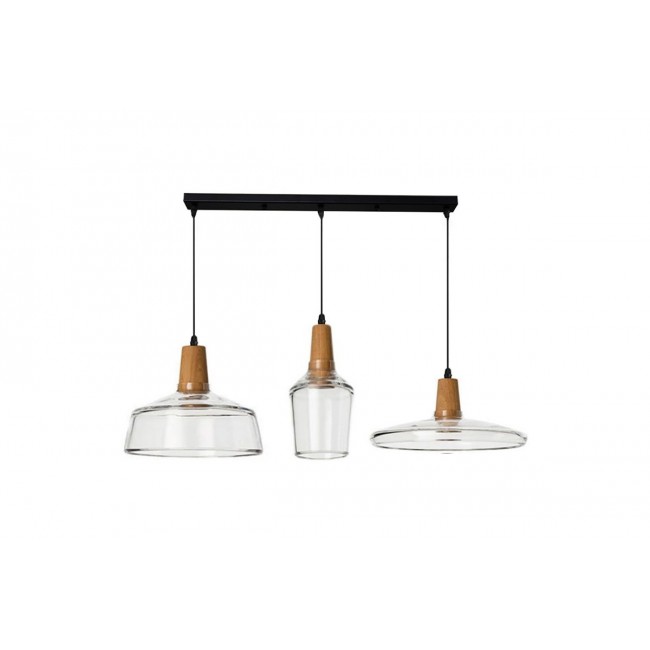 Φωτιστικό τρίφωτο "SOMELE" από μέταλλο/γυαλί διάφανο Φ73.8x23