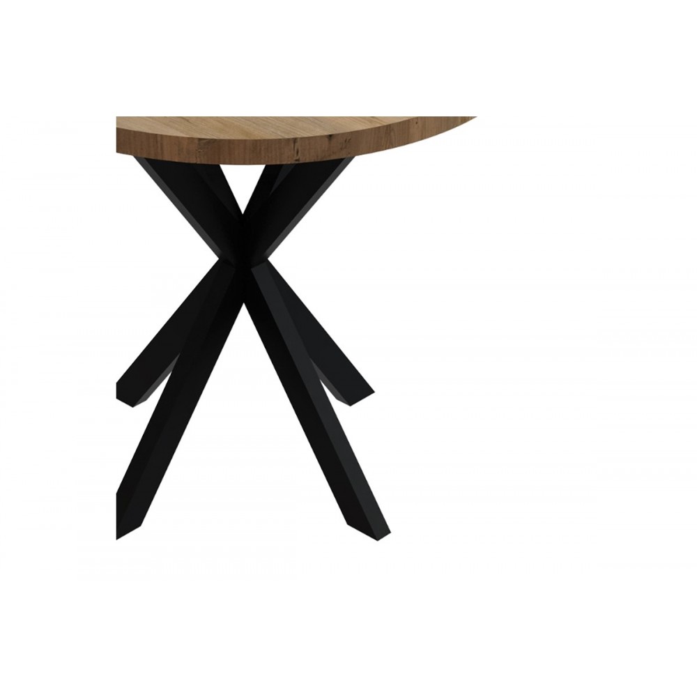 Τραπέζι "KALIPSO" σε φυσικό/μαύρο χρώμα Φ70x75