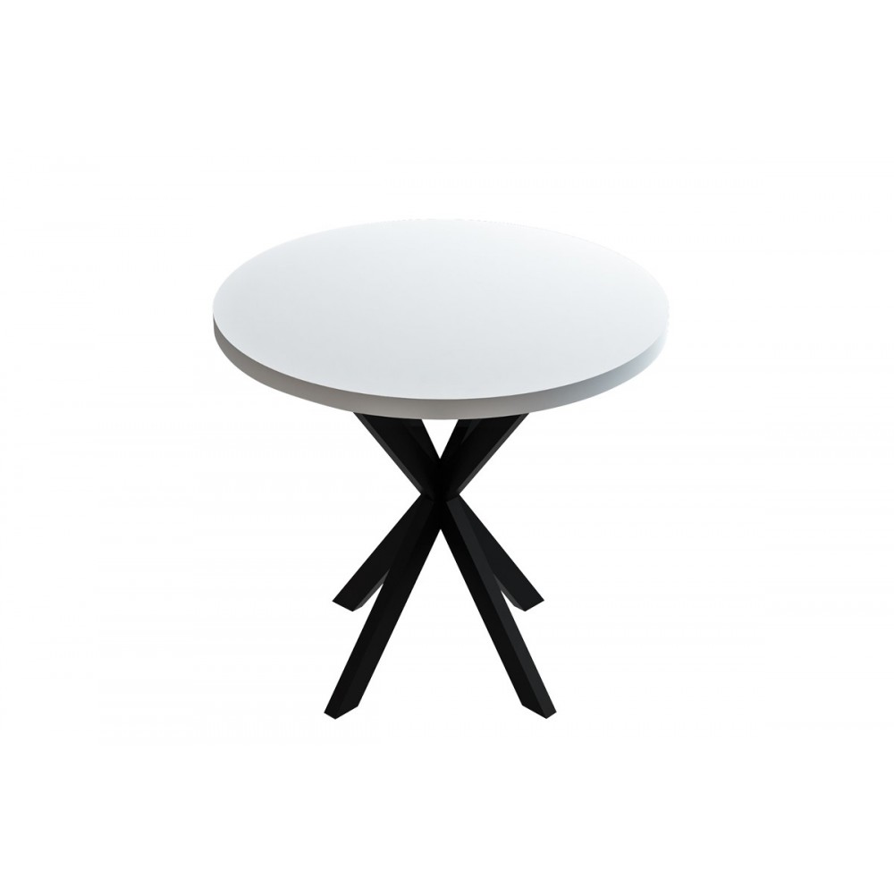 Τραπέζι "KALIPSO" σε λευκό/μαύρο χρώμα Φ70x75