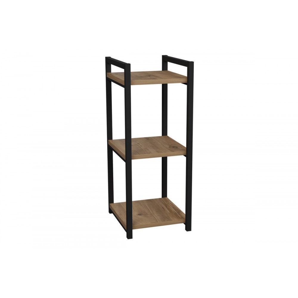 Επιδαπέδια ραφιέρα "HARVEY" από μέταλλο σε φυσικό/μαύρο χρώμα 33x28x70