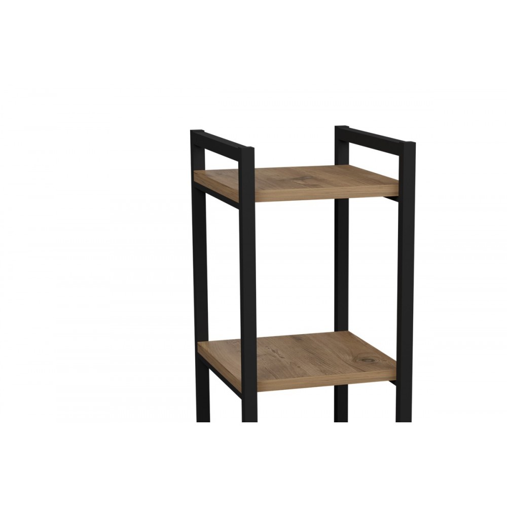 Επιδαπέδια ραφιέρα "HARVEY" από μέταλλο σε φυσικό/μαύρο χρώμα 33x28x70