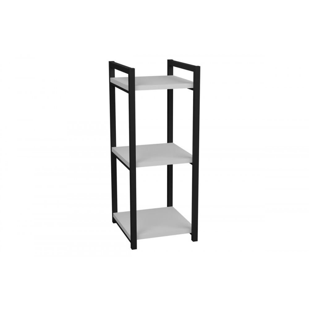 Επιδαπέδια ραφιέρα "HARVEY" από μέταλλο σε λευκό/μαύρο χρώμα 33x28x70