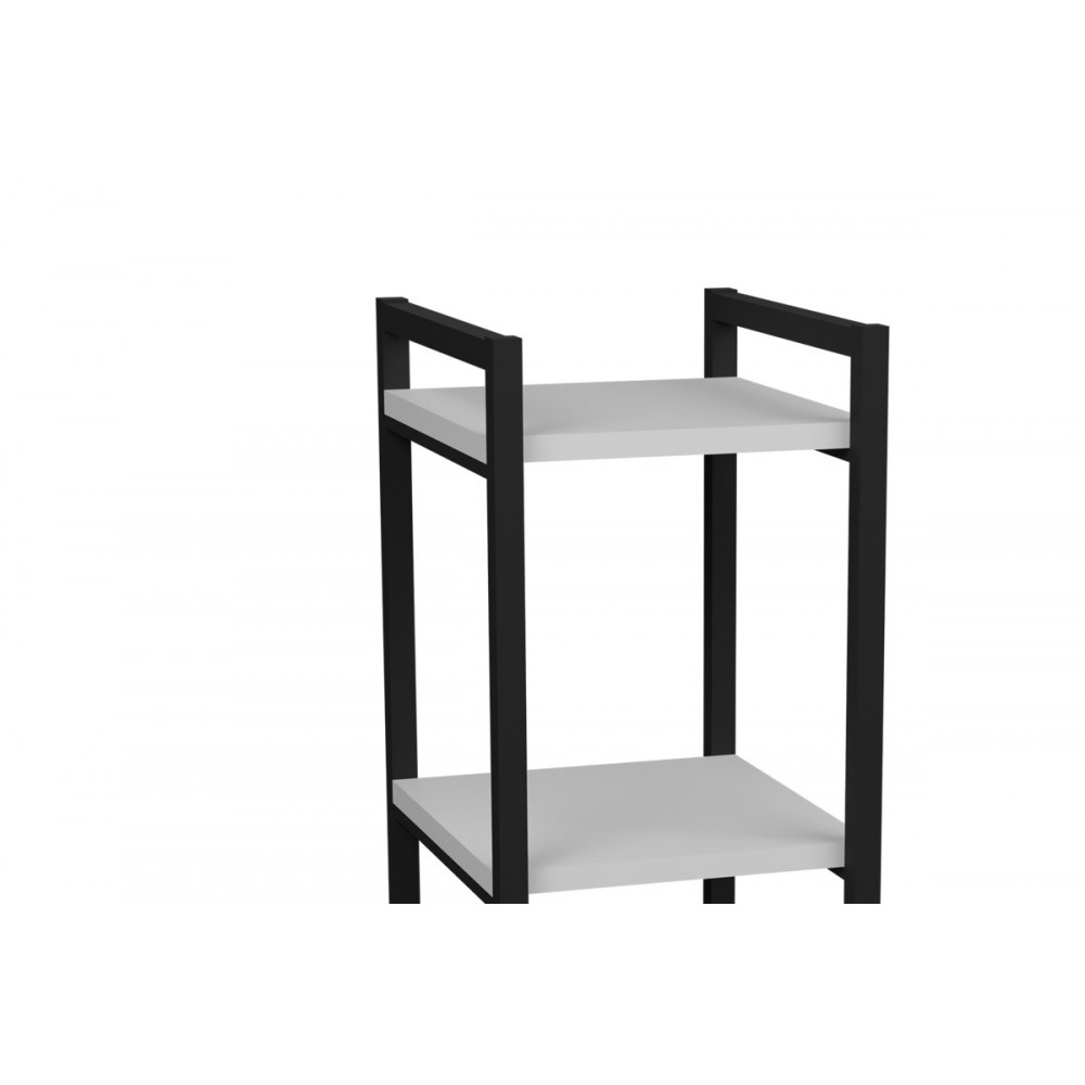 Επιδαπέδια ραφιέρα "HARVEY" από μέταλλο σε λευκό/μαύρο χρώμα 33x28x70