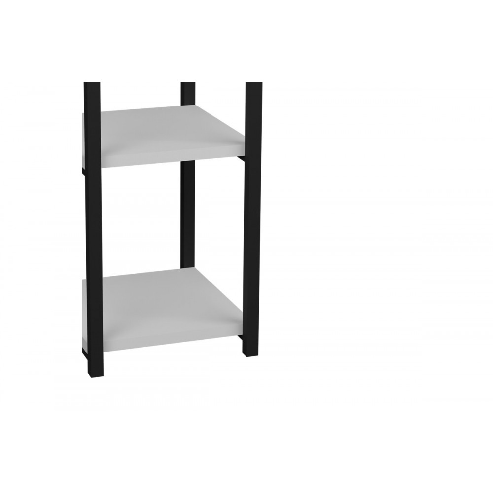 Επιδαπέδια ραφιέρα "HARVEY" από μέταλλο σε λευκό/μαύρο χρώμα 33x28x70