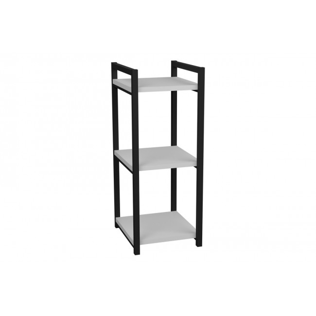 Επιδαπέδια ραφιέρα "HARVEY" από μέταλλο σε λευκό/μαύρο χρώμα 33x28x70