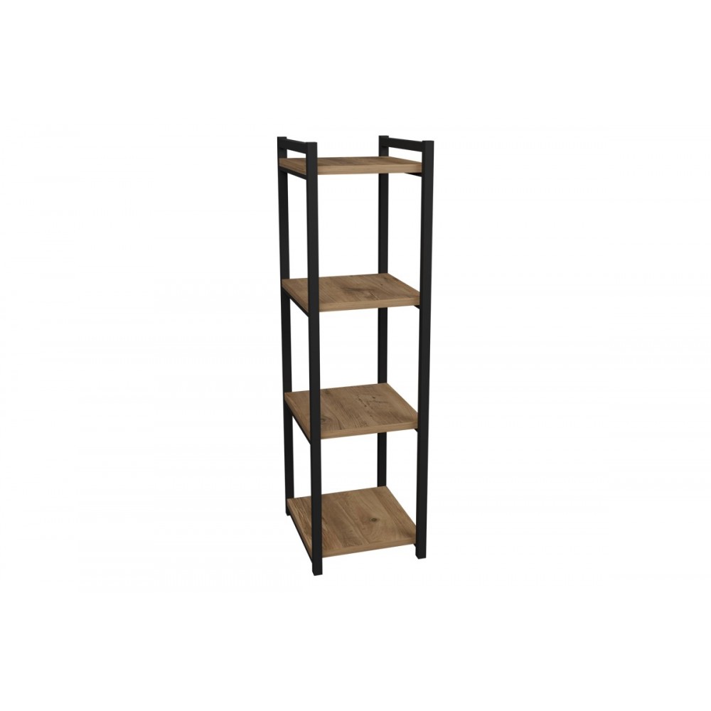 Επιδαπέδια ραφιέρα "HARVEY" από μέταλλο σε φυσικό/μαύρο χρώμα 33x28x100