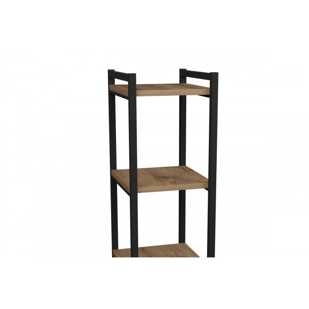 Επιδαπέδια ραφιέρα "HARVEY" από μέταλλο σε φυσικό/μαύρο χρώμα 33x28x100