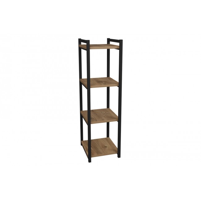 Επιδαπέδια ραφιέρα "HARVEY" από μέταλλο σε φυσικό/μαύρο χρώμα 33x28x100