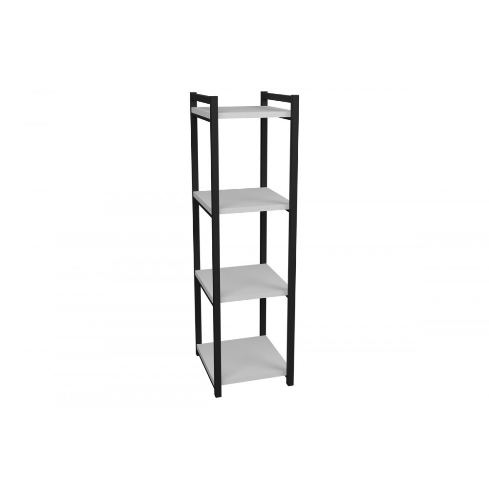 Επιδαπέδια ραφιέρα "HARVEY" από μέταλλο σε λευκό/μαύρο χρώμα 33x28x100