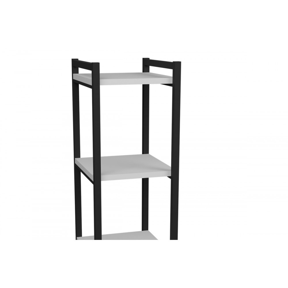 Επιδαπέδια ραφιέρα "HARVEY" από μέταλλο σε λευκό/μαύρο χρώμα 33x28x100