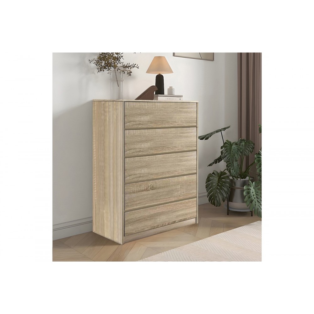 Συρταριέρα "KUANGER" από mdf σε φυσικό χρώμα 80x40x109