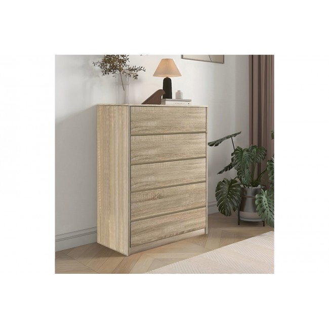 Συρταριέρα "KUANGER" από mdf σε φυσικό χρώμα 80x40x109