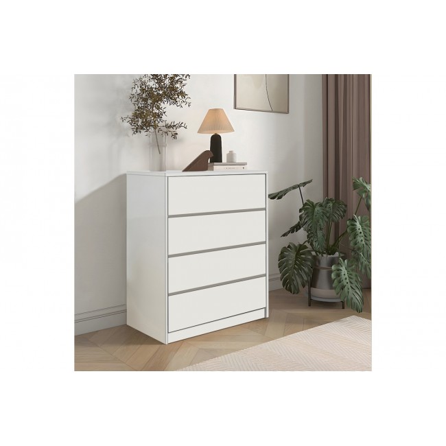 Συρταριέρα "KUANGER" από mdf σε λευκό χρώμα 80x40x80