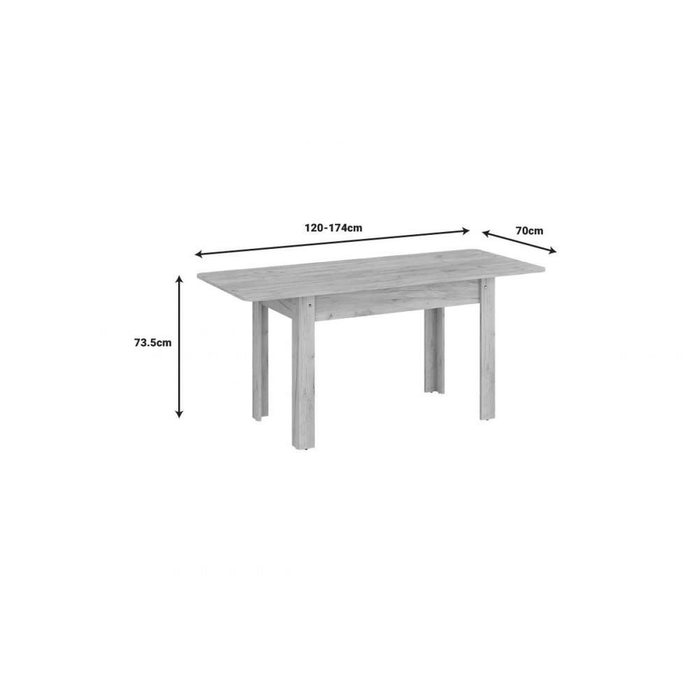 Τραπέζι "QUIIN" επεκτεινόμενο σε oak χρώμα 120/174x70x73.5