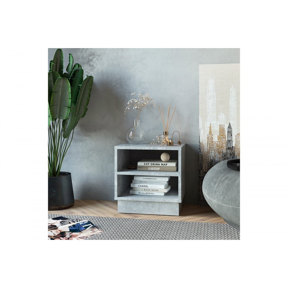 Κομοδίνο "MASON" σε γκρι χρώμα μαρμάρου 40x32x40