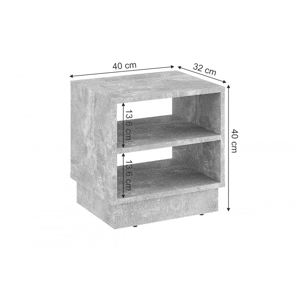 Κομοδίνο "MASON" σε γκρι χρώμα μαρμάρου 40x32x40