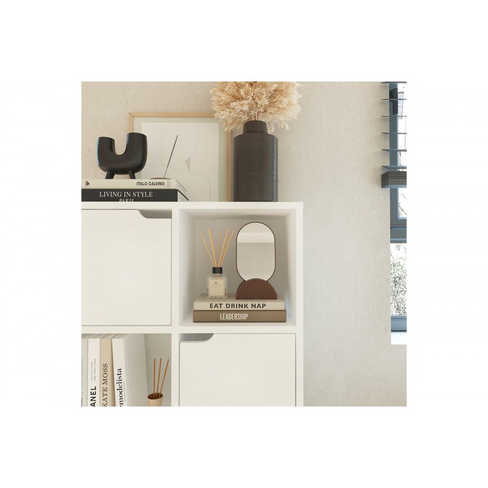 Βιβλιοθήκη "BOOKEL" σε λευκό χρώμα 59.5x27.5x89