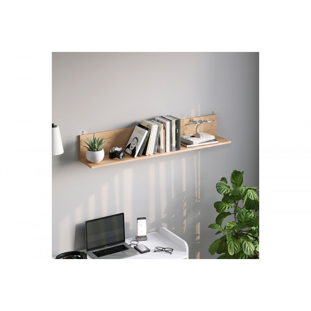 Ραφιέρα τοίχου "DROWEL" σε oak χρώμα 130x21.6x20