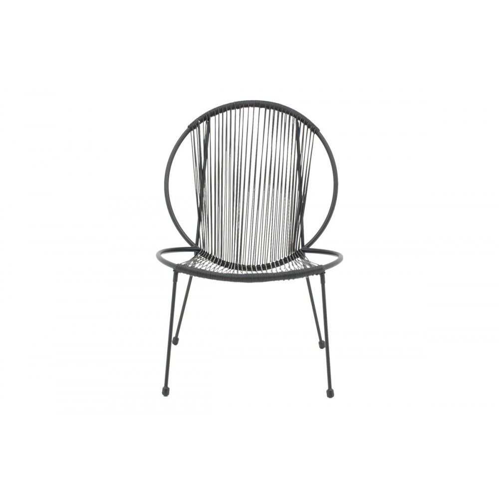 Καρέκλα κήπου "DAPPER" από μέταλλο/rattan σε μαύρο χρώμα 64.5x74.5x76