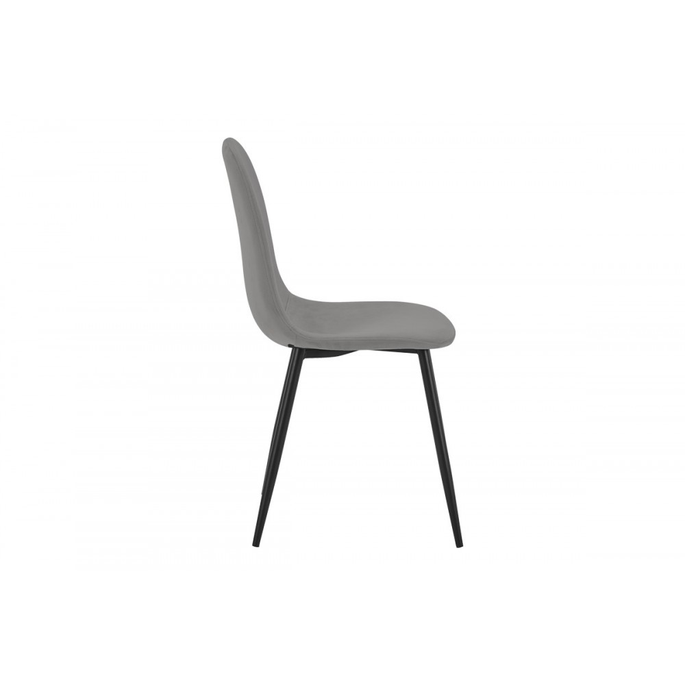 Καρέκλα "BELLA" από βελούδο/μέταλλο σε γκρι/μαύρο χρώμα 43x52x88