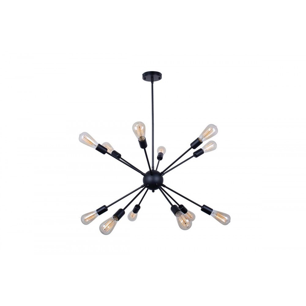 Φωτιστικό πολύφωτο "PONILE" από μέταλλο σε μαύρο χρώμα 52x52x100