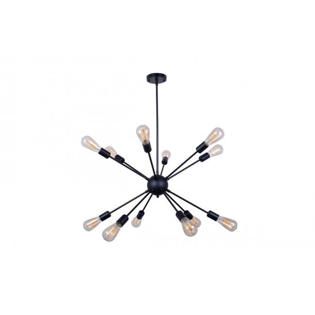 Φωτιστικό πολύφωτο "PONILE" από μέταλλο σε μαύρο χρώμα 52x52x100