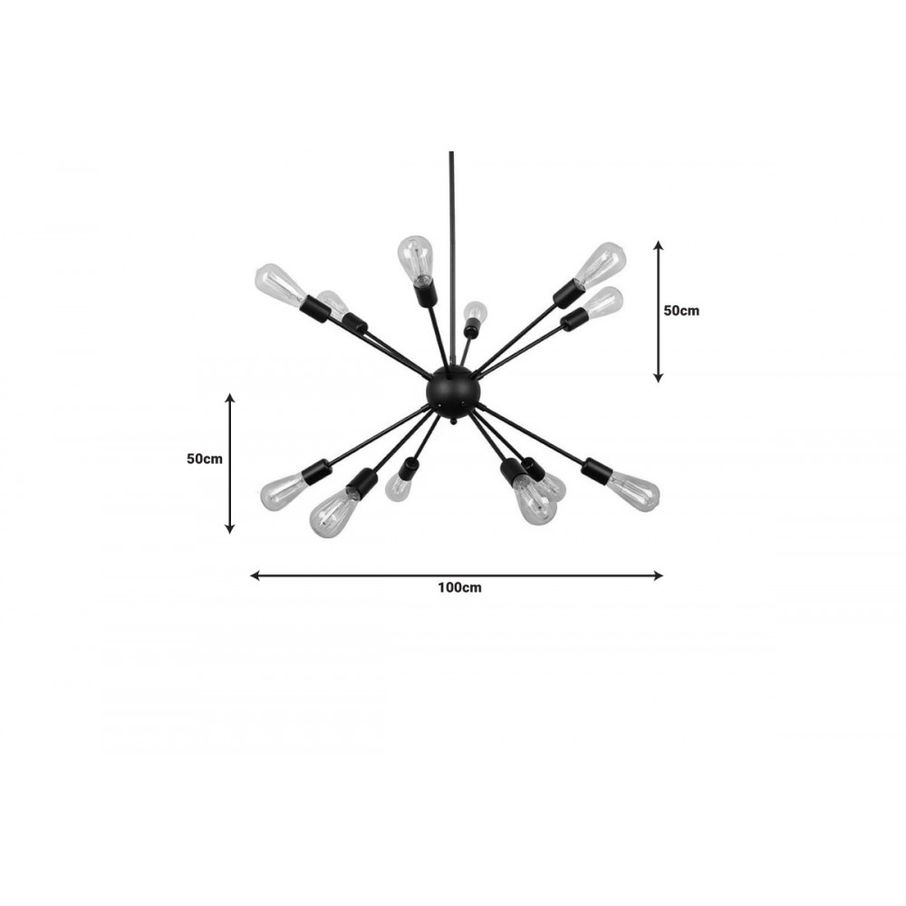 Φωτιστικό πολύφωτο "PONILE" από μέταλλο σε λευκό χρώμα 52x52x100