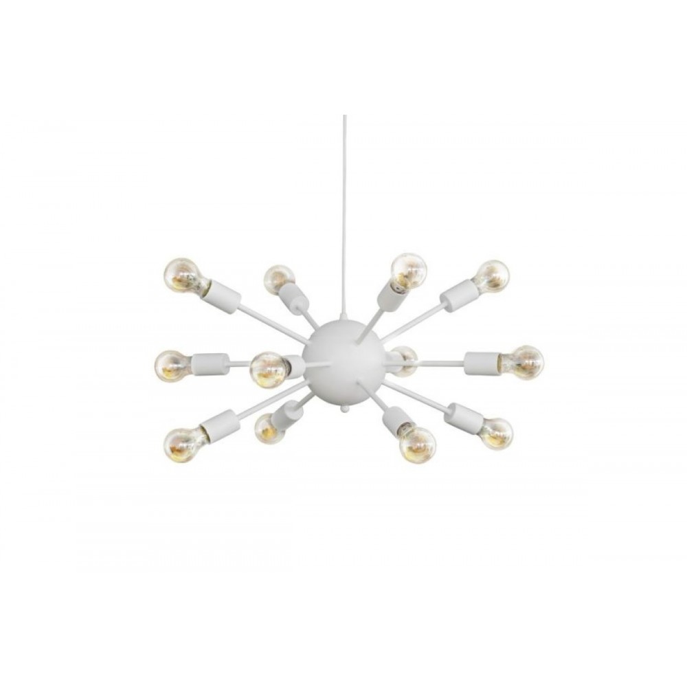 Φωτιστικό πολύφωτο "PONILE" από μέταλλο σε λευκό χρώμα 52x52x100