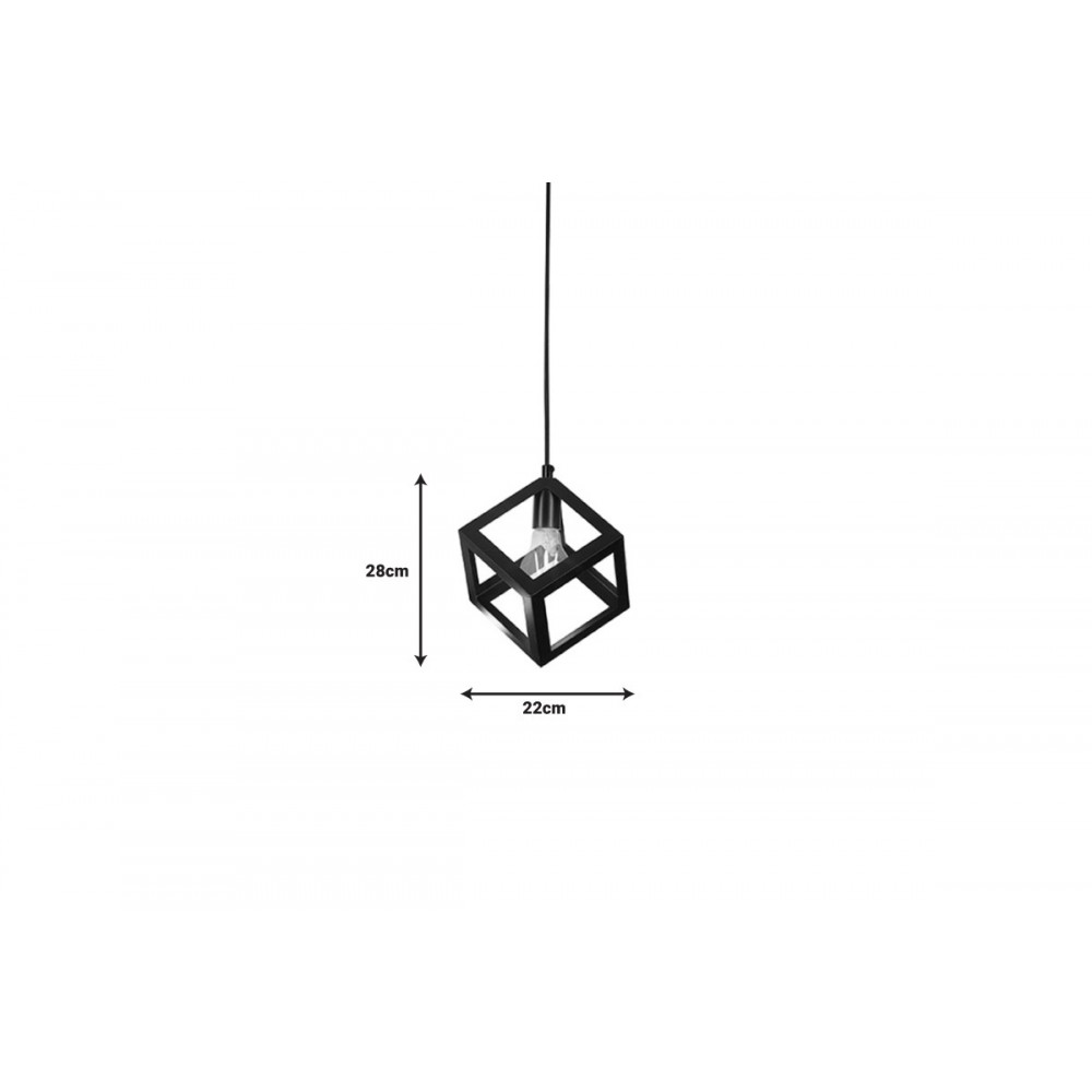 Φωτιστικό οροφής "KIBE" από μέταλλο σε μαύρο χρώμα 22x22x100