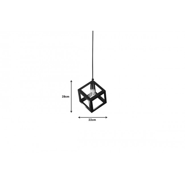 Φωτιστικό οροφής "KIBE" από μέταλλο σε μαύρο χρώμα 22x22x100