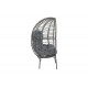 Πολυθρόνα "NESTIE" από rattan/μέταλλο σε γκρι χρώμα 99x91x156