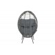 Πολυθρόνα "NESTIE" από rattan/μέταλλο σε γκρι χρώμα 99x91x156