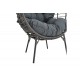 Πολυθρόνα "NESTIE" από rattan/μέταλλο σε γκρι χρώμα 99x91x156