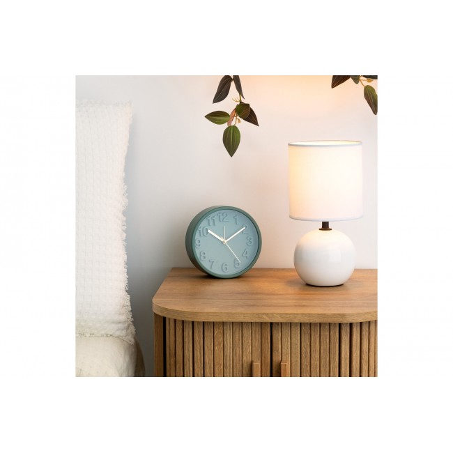 Επιτραπέζιο φωτιστικό "PWL-1210" κεραμικό/pvc σε χρώμα λευκό Φ13x25