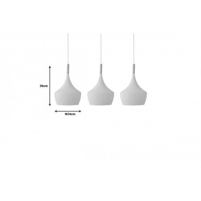 Φωτιστικό τρίφωτο "ERACILE ΙI" από μέταλλο σε λευκό χρώμα Φ84x36εκ