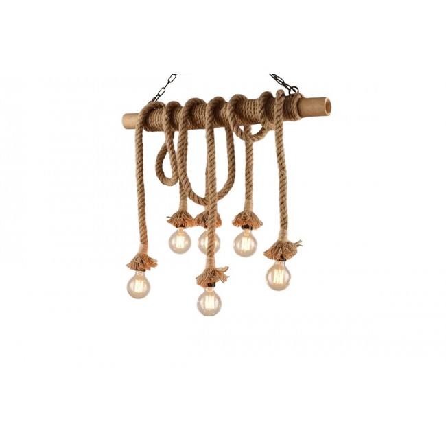 Φωτιστικό οροφής "ROPILY II" από μέταλλο/σχοινί σε φυσικό χρώμα 80x100