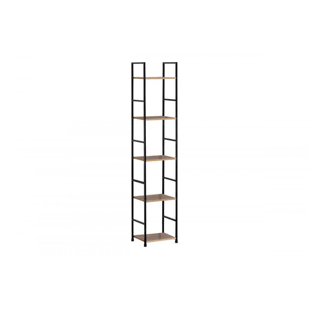 Βιβλιοθήκη "AZUEL" από μέταλλο σε φυσικό/μαύρο χρώμα 29x23.5x144