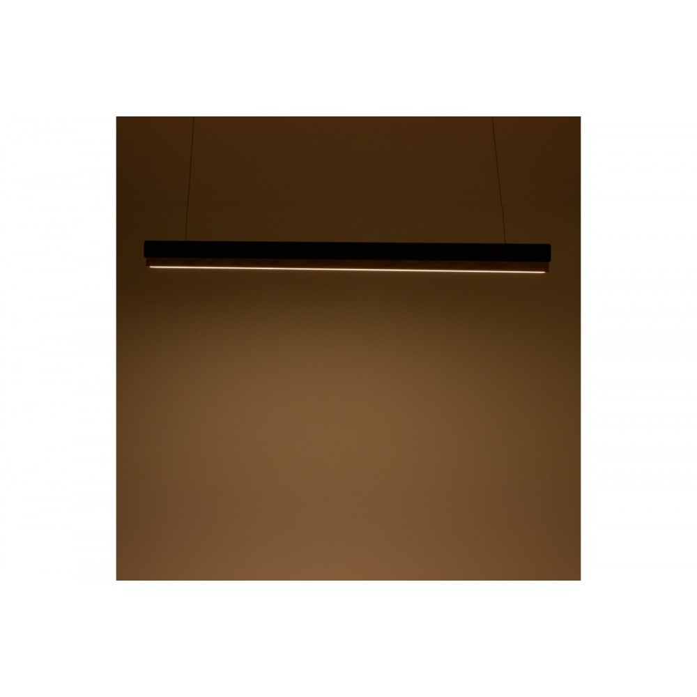 Φωτιστικό οροφής "RAFMOLE" led από μέταλλο/ξύλο σε μαύρο χρώμα 120x2.5x7.5