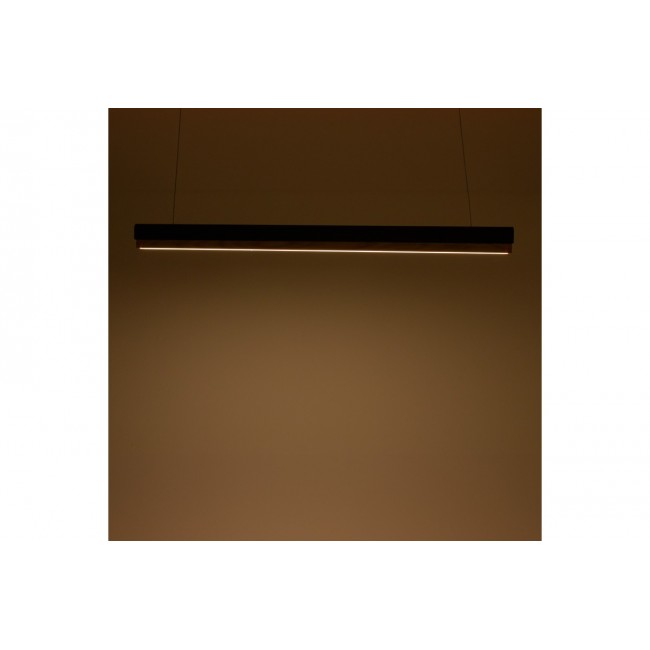 Φωτιστικό οροφής "RAFMOLE" led από μέταλλο/ξύλο σε μαύρο χρώμα 120x2.5x7.5