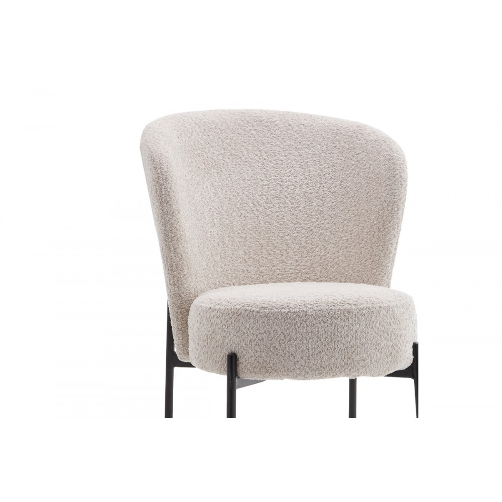 Καρέκλα "HOULIAN" από ύφασμα/μέταλλο σε εκρού/μαύρο χρώμα 44x66x89