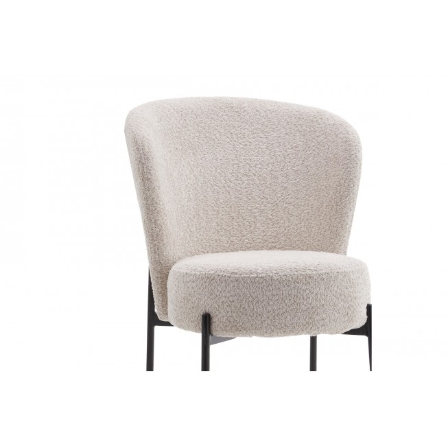 Καρέκλα "HOULIAN" από ύφασμα/μέταλλο σε εκρού/μαύρο χρώμα 44x66x89