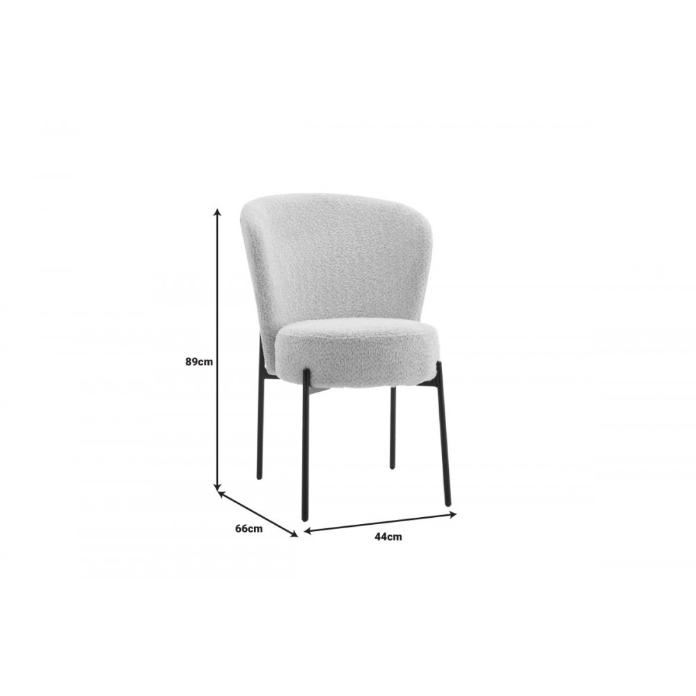 Καρέκλα "HOULIAN" από ύφασμα/μέταλλο σε εκρού/μαύρο χρώμα 44x66x89