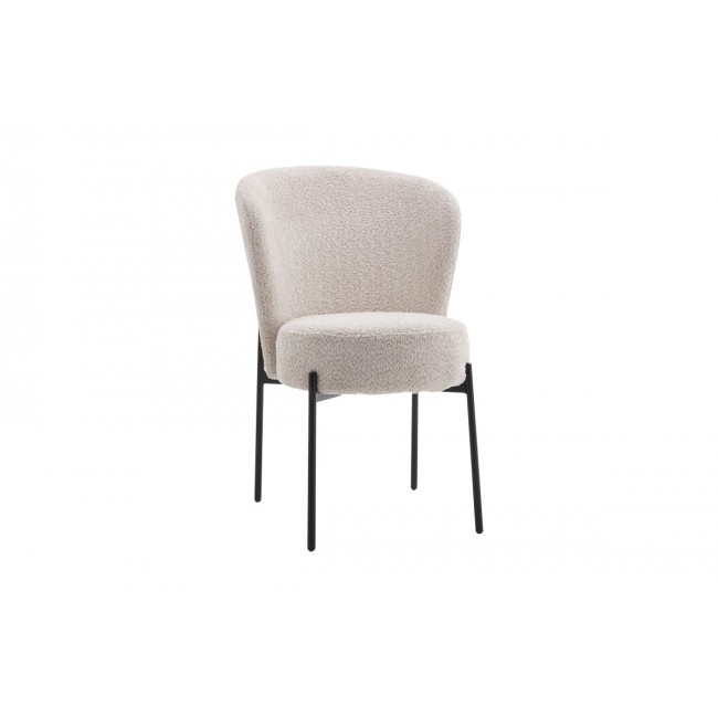 Καρέκλα "HOULIAN" από ύφασμα/μέταλλο σε εκρού/μαύρο χρώμα 44x66x89