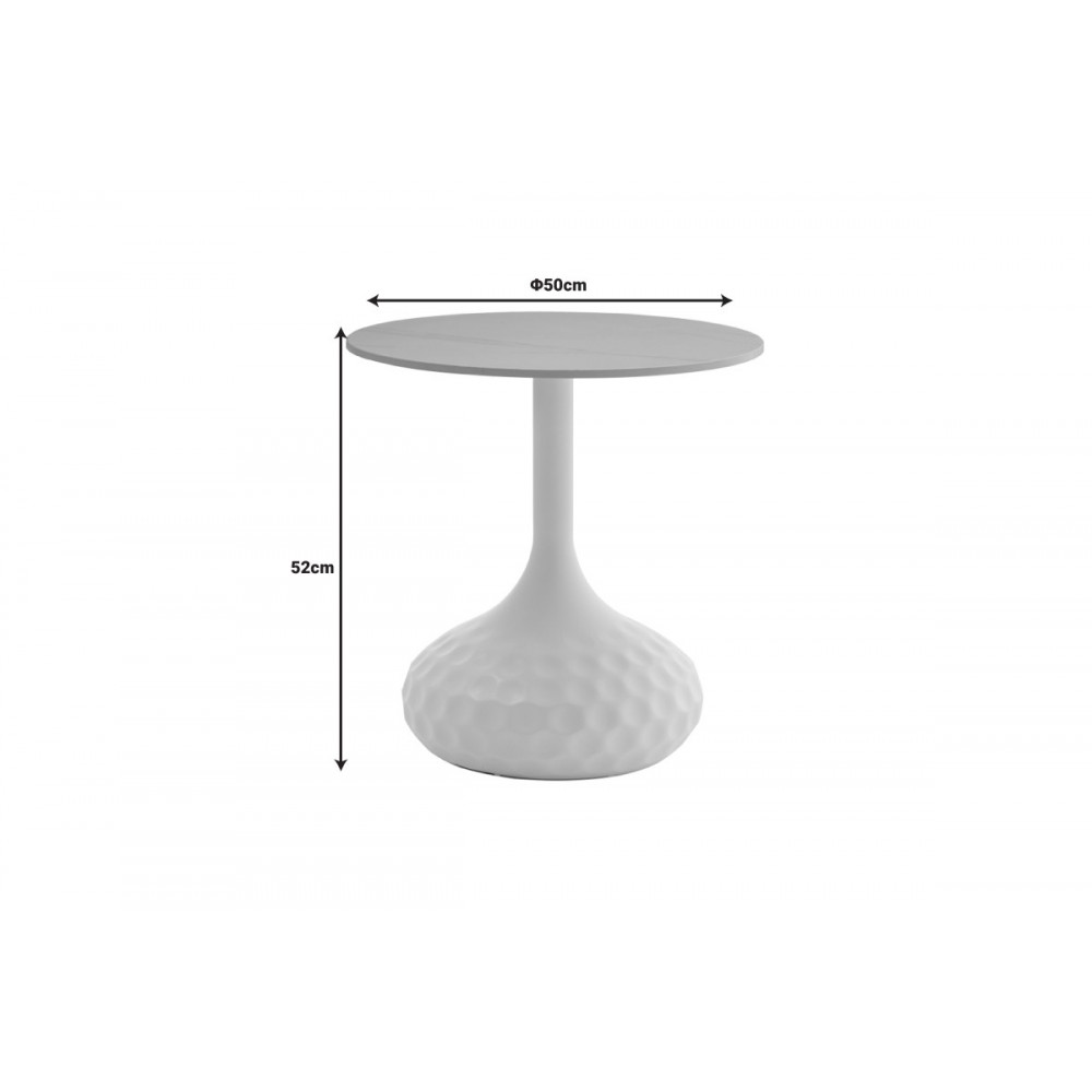 Βοηθητικό τραπέζι "FABRON" από sintered stone σε μαύρο χρώμα Φ50x52