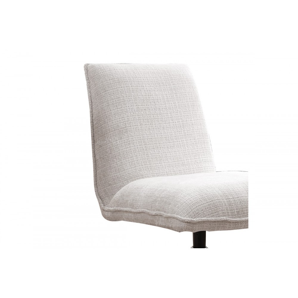 Καρέκλα "REMONA" από ύφασμα/μέταλλο σε κρεμ/χρωμίου χρώμα 63x80x80