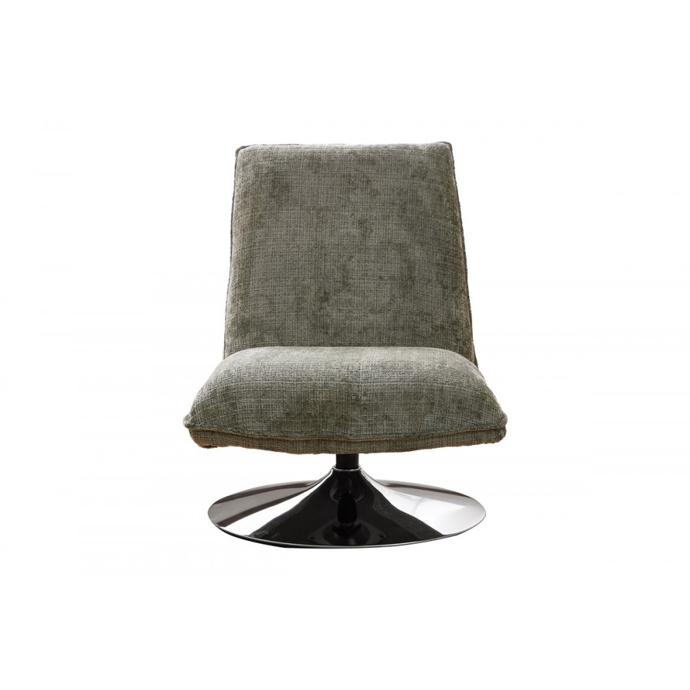 Καρέκλα "REMONA" από ύφασμα/μέταλλο σε πράσινο/χρωμίου χρώμα 63x80x80