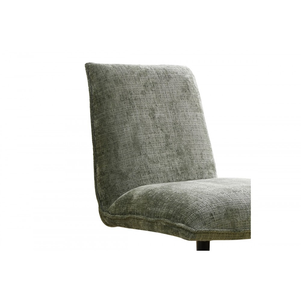 Καρέκλα "REMONA" από ύφασμα/μέταλλο σε πράσινο/χρωμίου χρώμα 63x80x80