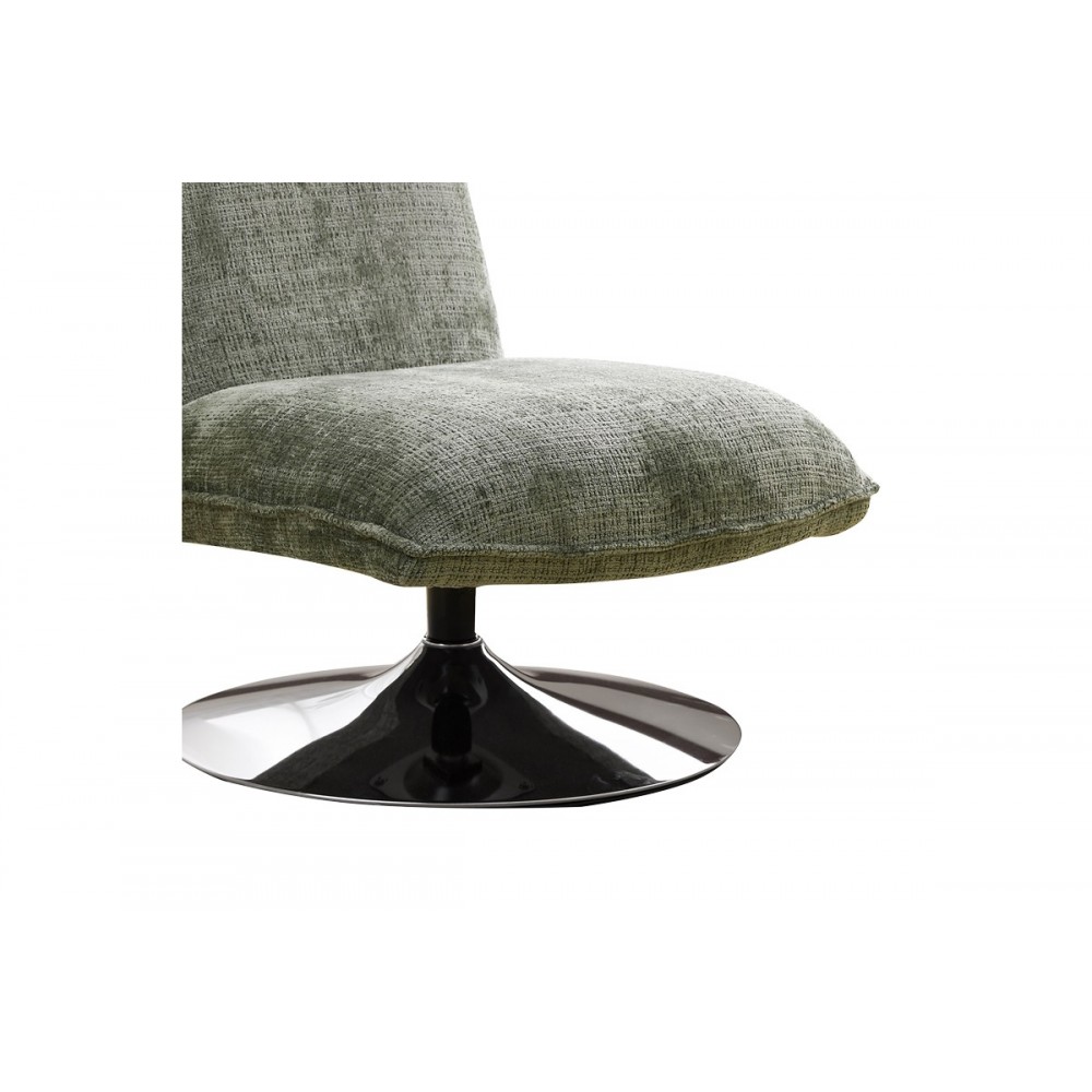 Καρέκλα "REMONA" από ύφασμα/μέταλλο σε πράσινο/χρωμίου χρώμα 63x80x80